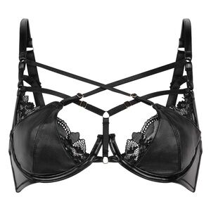 Goth Strappy Hunkemoller Nadia Non-Padded Underwired Bra 34C